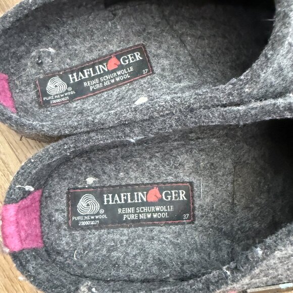 Haflinger Couricini Clogs Grey With Heart Embroidery Cozy Arch Support Wool 37 - Picture 3 of 9